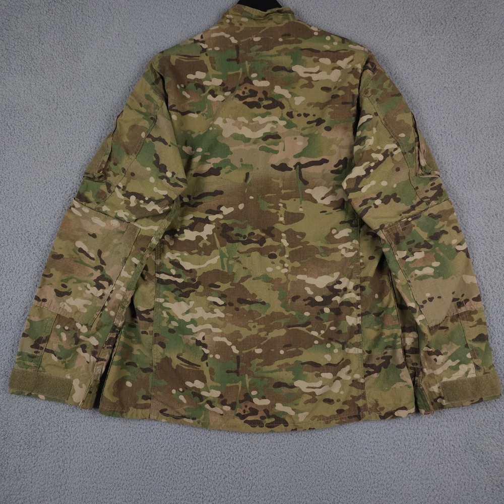 US Army Jacket Mens Medium Long Green Camo ACU Coat Insect Repellant Rip Stop - Picture 2 of 16